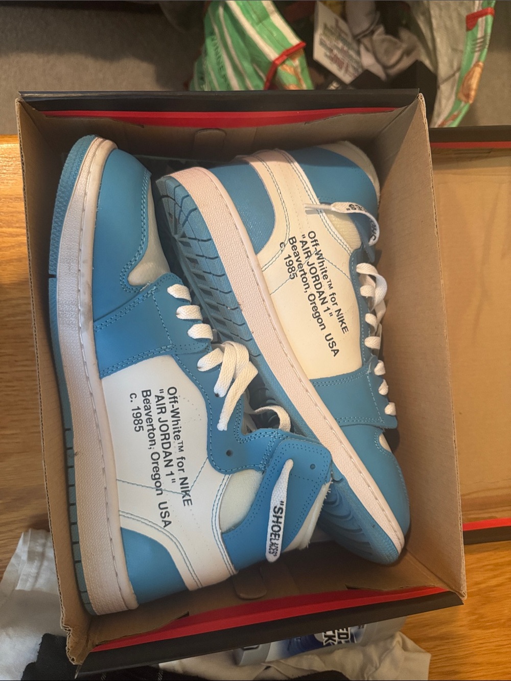Nike Blue and White Low-Top Sneakers with Branded Text